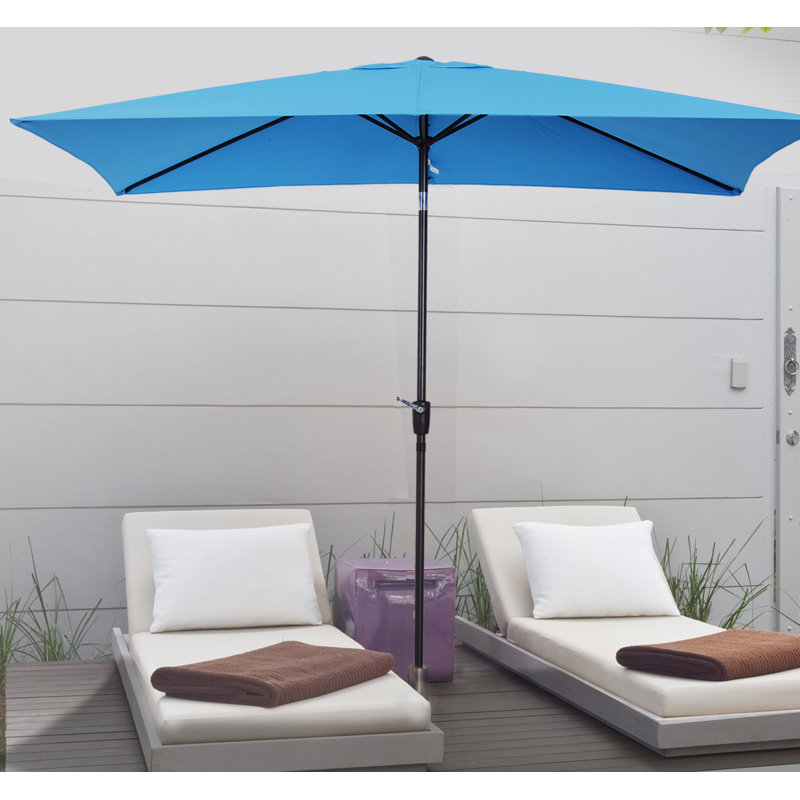 Parasol de marché rectangulaire 10 pi x 6,5 pi Tryphosa, Turquoise