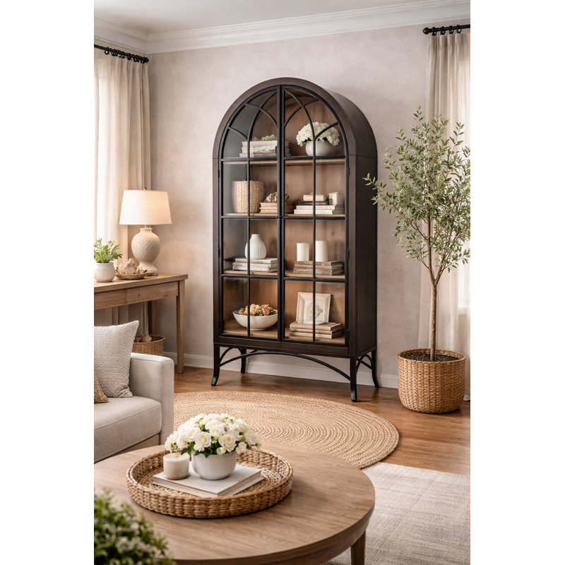 Vitrine en verre Lark Manor ™ Ella, Noir