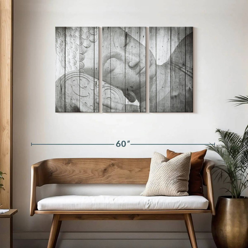 " Sleeping Buddha " 3 - Pieces, 28" H x 45" W x 1.25" D