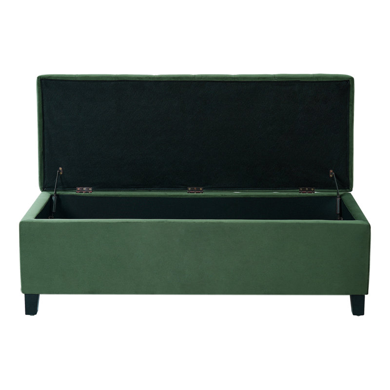 Repose-pieds rembourré avec rangement, Retro Green