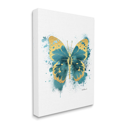 «Butterfly Wings», peinture à l'aquarelle bleue abstraite par Amanda Greenwood - impression d'art graphique