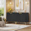 Armoire d'appoint 2 portes Tazmin, coffres décoratifs avec poignée et pieds dorés-758487744