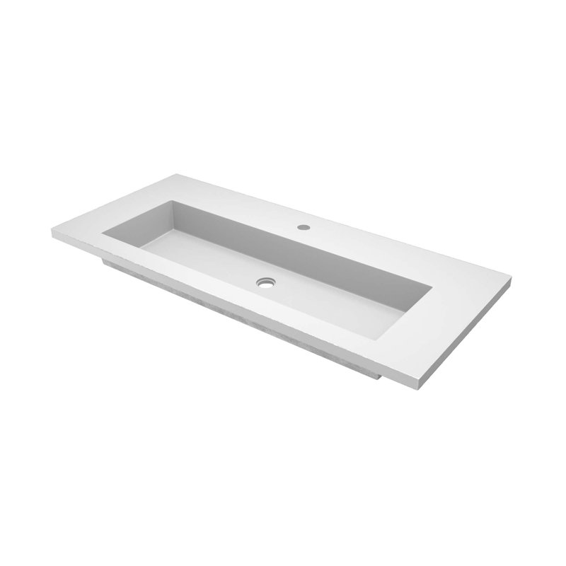 48" Capistrano Vanity Top With Integral Sink, Pearl, Single