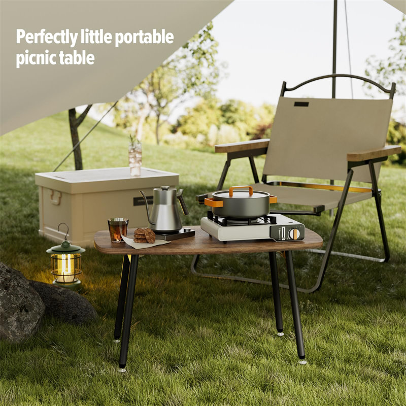 Folding Coffee Table Rustic Small Coffee Table Farmhouse Portable Table No Assembly Required, Black, Brown