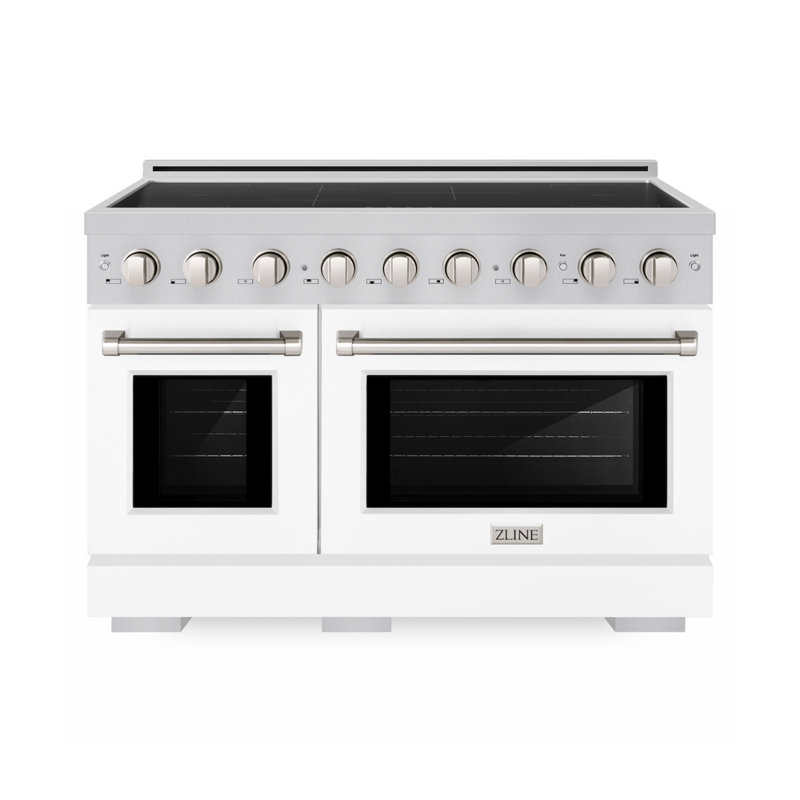 ZLINE 48 in. 6.7 cu. ft. 7 Element Paramount Induction Range with Dual Ovens and White Matte Doors