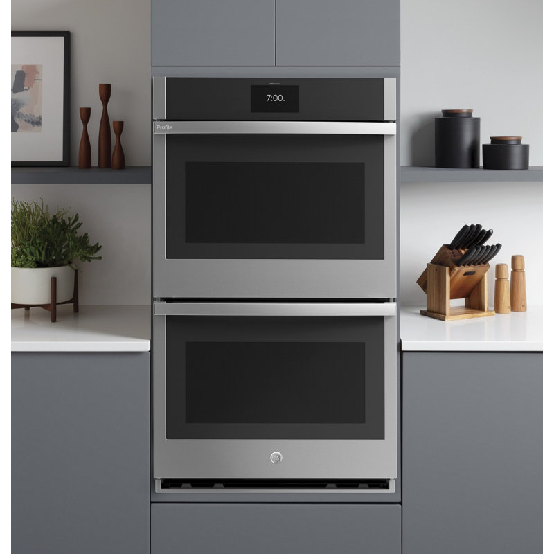 GE Profile Smart Appliances 29.75" Self-Cleaning Convection Electric Double Wall Oven, Stainless Steel