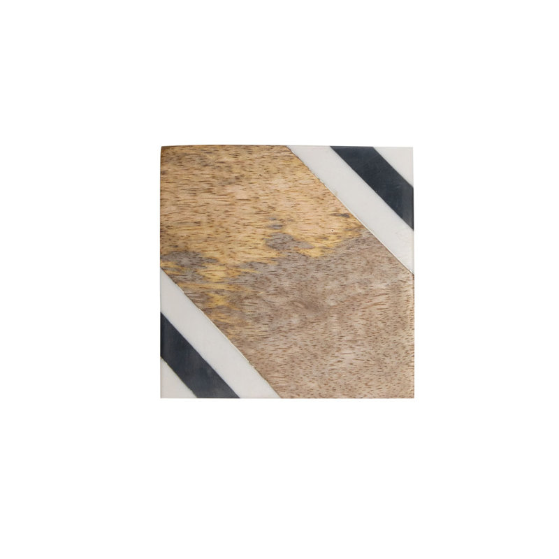 Agate Ceramic Jute Leather Crystal Square Round 4 Piece Coaster Set