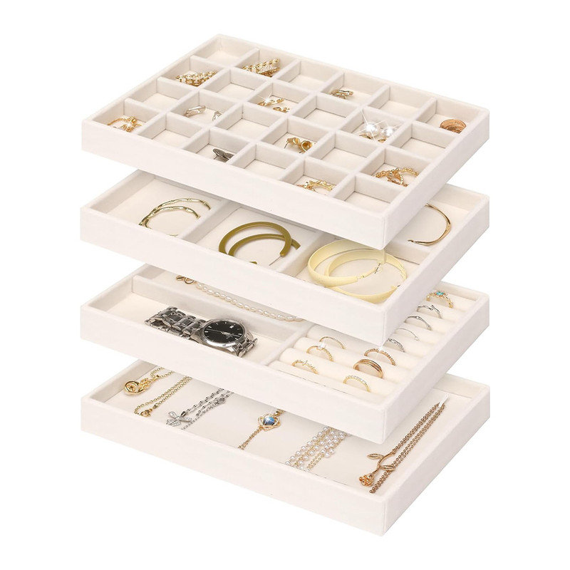Hokku Designs Jewelry Organizer Drawer Insert Stackable Velvet Jewelry