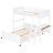 White Twin Over Full Bunk Bed With Desk - Board For Stability In Space Bedroom Option-597758827