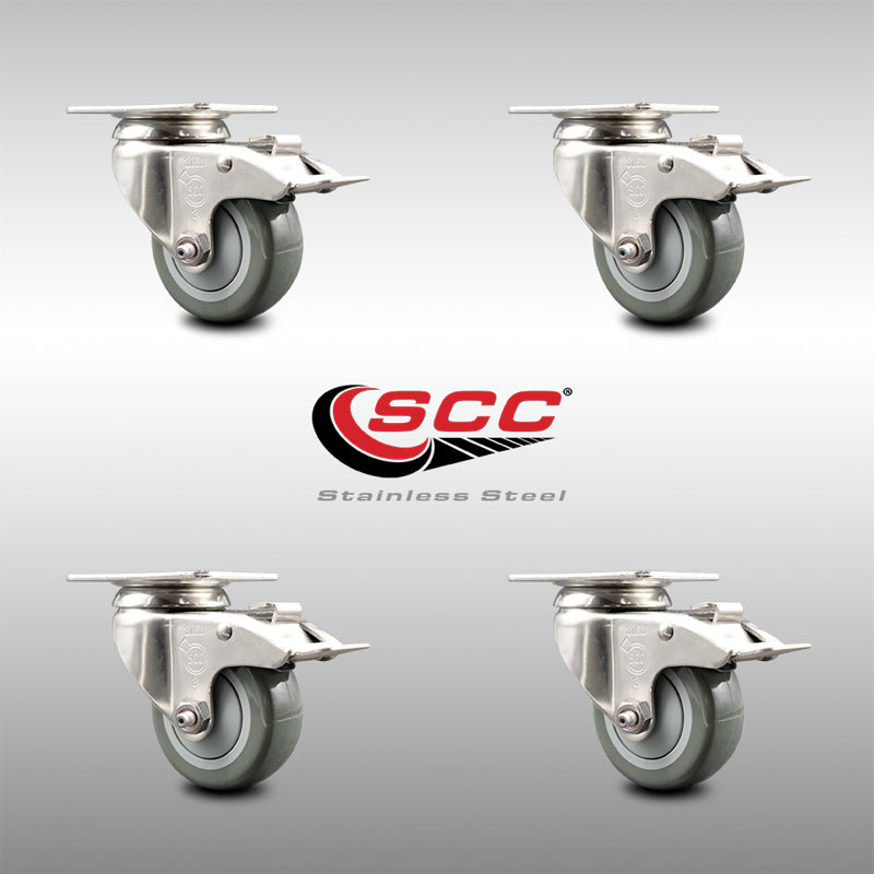 Polyurethane Casters, Gray