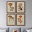 Mushroom Variétés I - Ensemble de 4 reproductions d'art sur toile encadrées-1152848759-1152848756