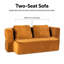 Canapé-lit convertible en nuage avec couverture, tissu Scott brun caramel, canapé-lit modulaire Queen sans ossature, canapé-lit en mousse solide haute densité pour salon et chambre, aucun assemblage requis