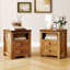 Table de chevet 2 tiroirs Modern Farmhouse avec station de charge et rangement ouvert (ensemble de 2)-387951565-387526232