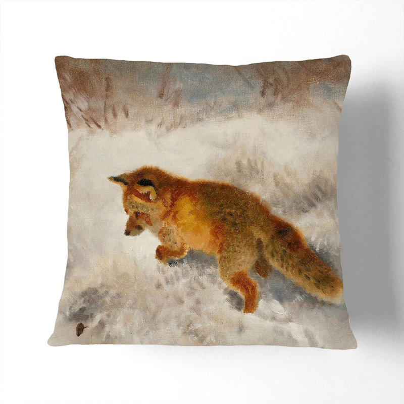 Fox in the Snow Vol.2 Scatter Cushion, 40cm H x 40cm W x 15cm D
