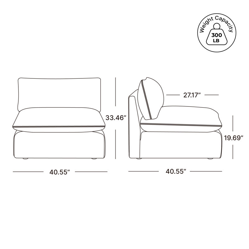 Fauteuil rembourré 80,9 po Annabella, Chenille Elite Performance texturée en étain