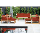 Venice Teak 8 Piece Deep Seating Group With Coffee Table