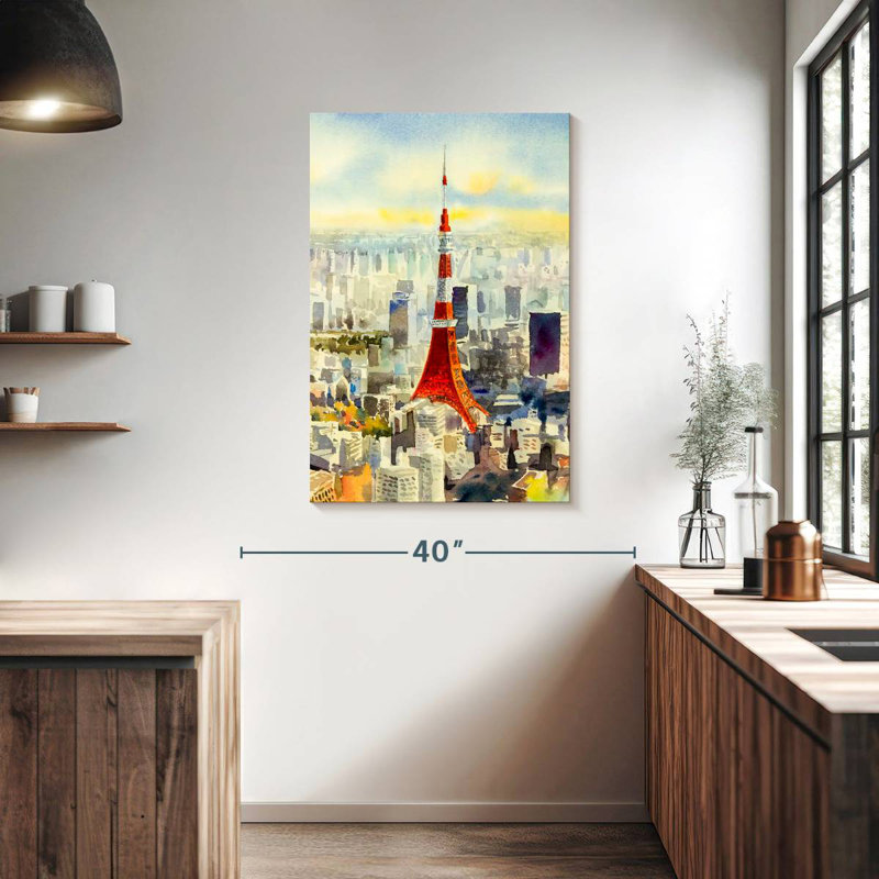 Japan's Famous Tokyo Tower, 39" H x 26" W