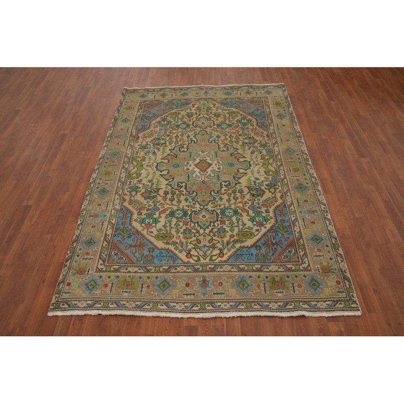 Tapis traditionnel rétro géométrique 6 x 9