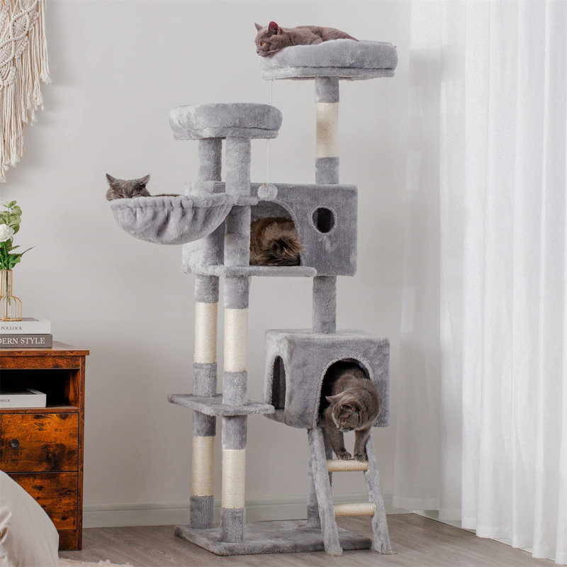 Etheldreda 61.02'' H Cat Tree, Grey