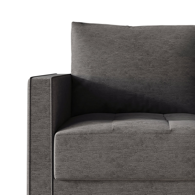 Fauteuil de 31,89 po de largeur Newquay, 100 % lin gris foncé