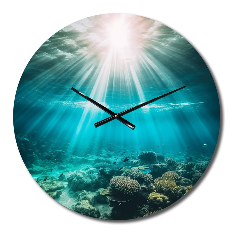 Horloge murale Underwater Coral V, Moyenne