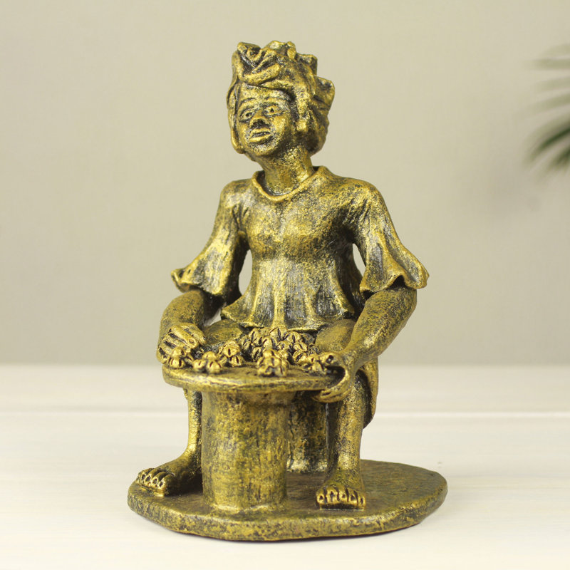 Unique African Woman Selling Produce Figurine