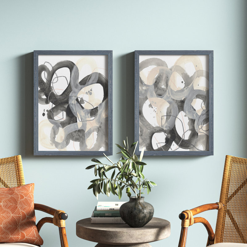 « fouillis circuit i » par vincent van gogh-2 pièces, ensemble de 2 reproductions d’art sur image, Toile avec cadre gris