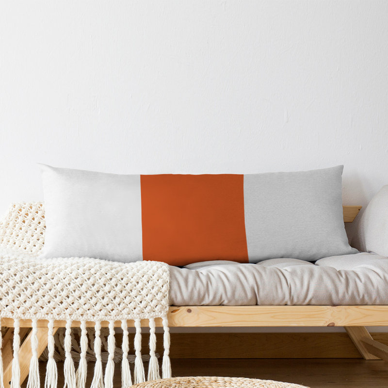 Polyester Medium Pillow, Aaru , White/Orange Middle
