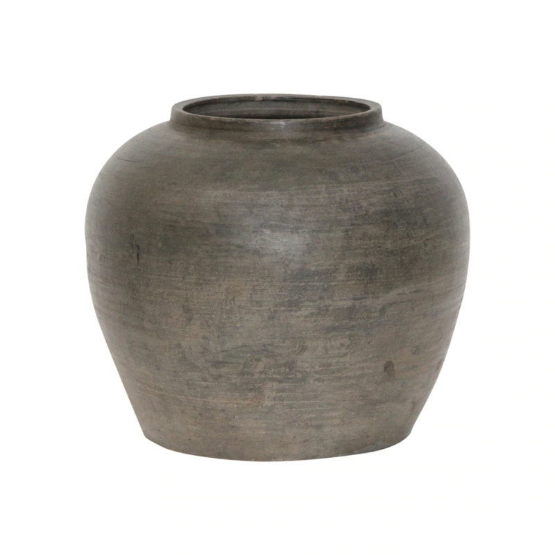 Black Indoor / Outdoor Earthenware, 10" H x 11" W x 11" D