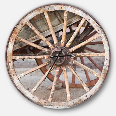 Spanish Wooden Country Carriage Wheel - Farmhouse Wall Clock