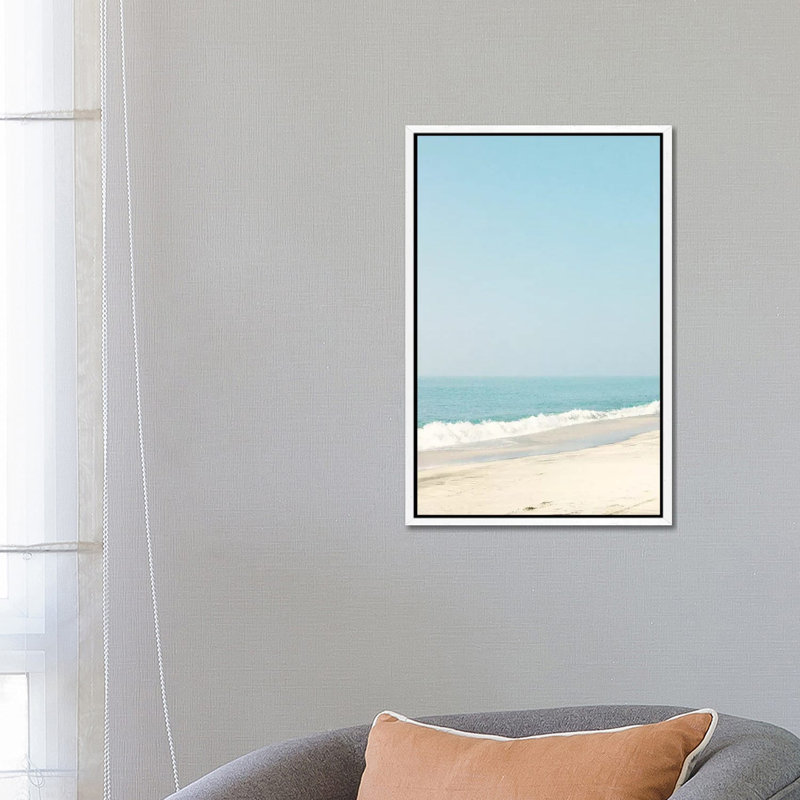 Morning Beach Walk 1 Piece Wall Art on Canvas, 66.04 cm H x 45.72 cm W, White Framed