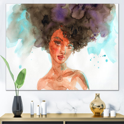 Portrait d'une femme afro-américaine - Décoration murale sur toile glam