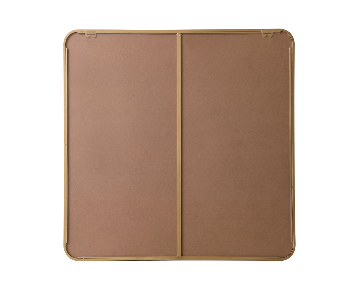 Sabine Metal Rounded Rectangle Wall Mirror, Brass, 36" x 36"