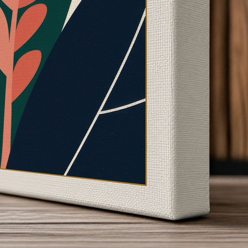 Duet Botanical - Wrapped Canvas, 18x12 - 45.7 x 30.5 cm, Cream Border