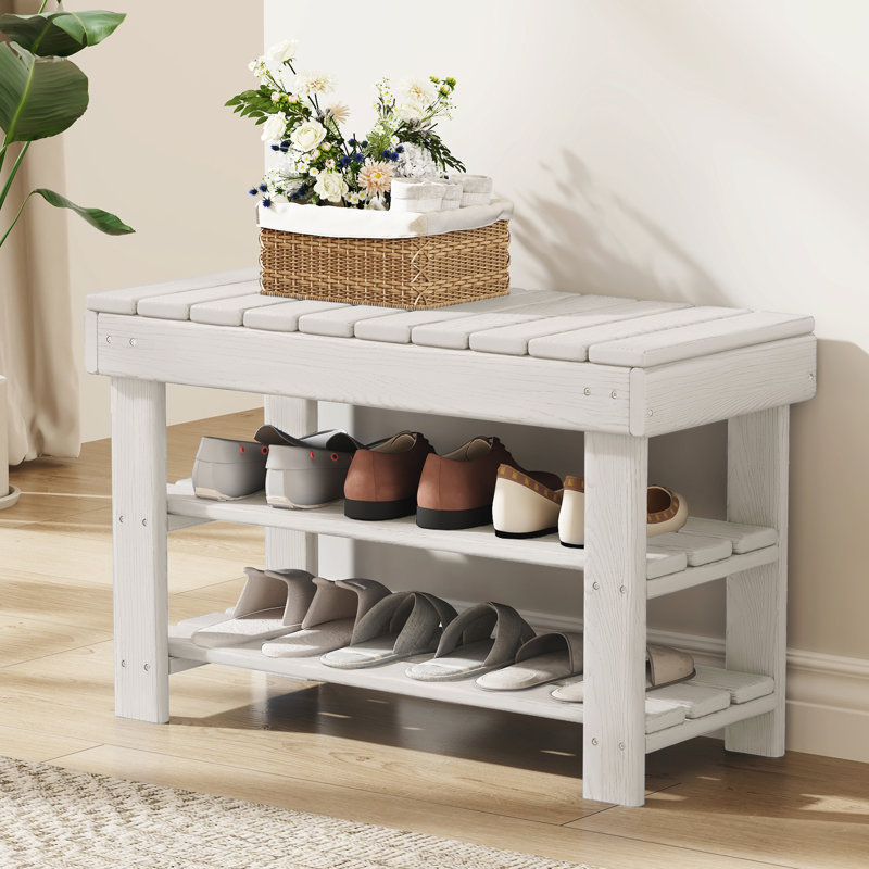 Banc de rangement en PEHD Belem, Blanc
