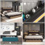 Cadre de lit double de luxe avec lumières DEL, tête de lit tapissier à oreilles, station de charge et tiroirs de rangement - lit plateforme moderne, aucun sommier nécessaire, noir-1669324283-1669221721