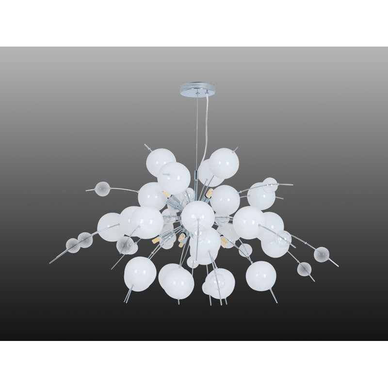 Gael 10 - Light Chandelier, White/Clear