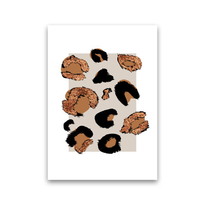 Big Leopard Neutral Rectangle Bronze Glitter - Print