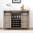 Farmhouse Wine Bar Cabinet,47" Coffee Bar Cabinet With Sliding Barn Door, Buffet Sideboard Cabinet With 16 Bottle Wine Rack For Dining, Living Room-1299585421