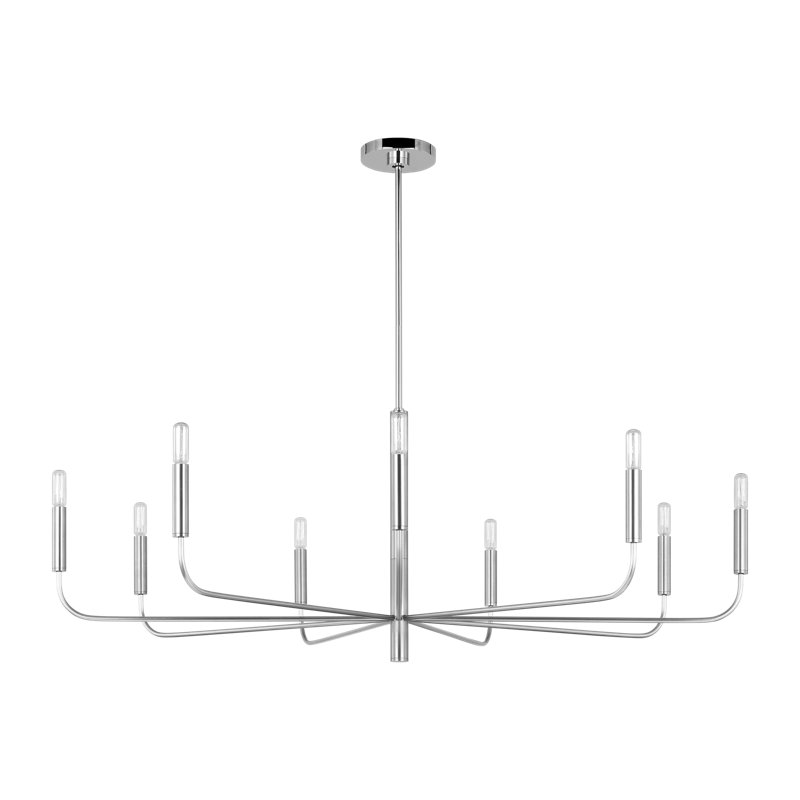 Brianna Wide Chandelier, Polished Nickel