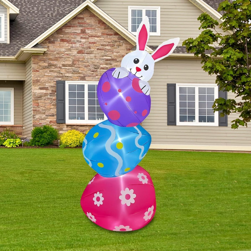 Lapin de Pâques avec œufs gonflable
