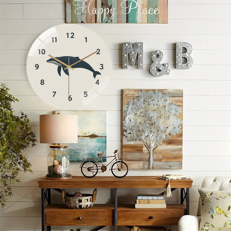 Horloge murale baleine 12 po
