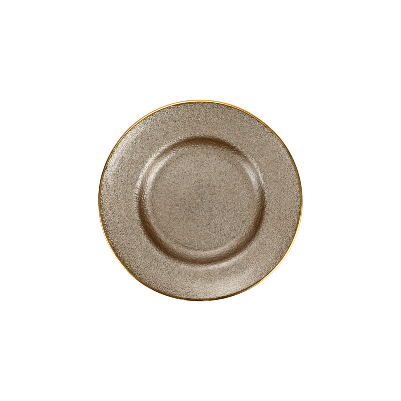 Assiette à salade en verre métallique, Fauve