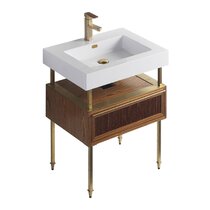 Mid-Century Open Storage Single Bathroom Vanity (24–49) - Acorn