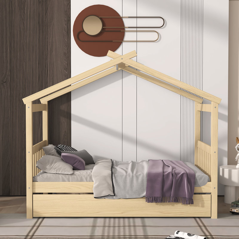 Lits simples avec lit gigogne Deivion, Naturel