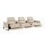 Canapé inclinable électrique triple en cuir italien à grain supérieur avec consoles doubles et appuis-tête réglables-110403982