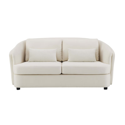 Mariko Linen Loveseat With 2 Toss Pillows
