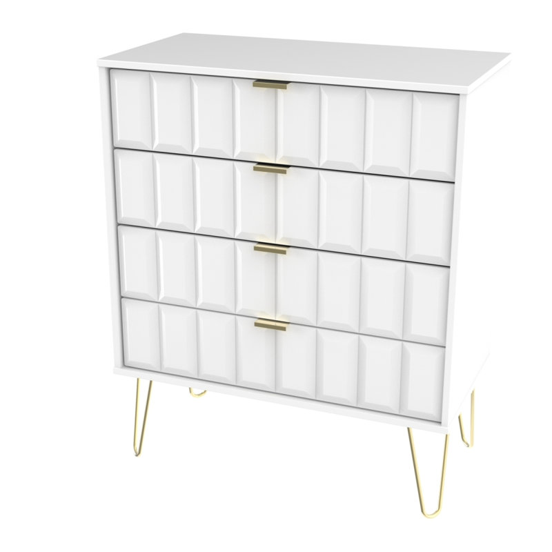 Fully Assembled Pecatonica 4 Drawer 76.5Cm W Chest of Drawers, White