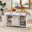 Rolling Kitchen Island Kitchen Cart with Tilt-out Trash Cabinet Island Table-333473051