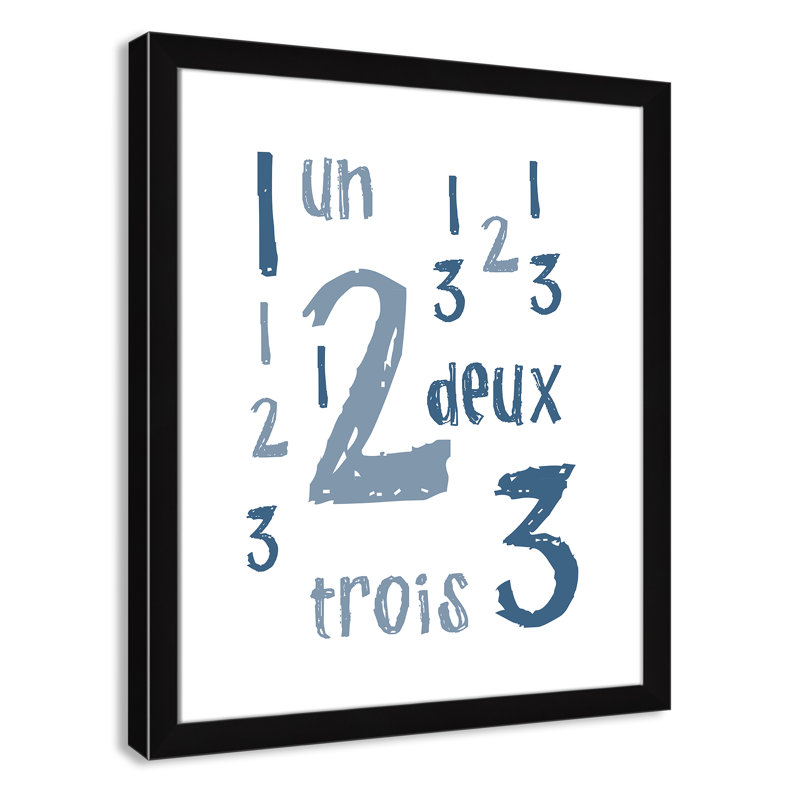 Impression sur papier français, H 24,5 po x l 20,5 po x P 0,6 po, Encadré plat noir
